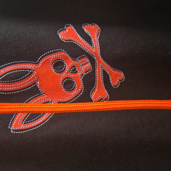 Black Zip-Up Hoodie with Skull and Bunny Design MENS PSYCHO BUNNY XXL - Picture 3 of 7